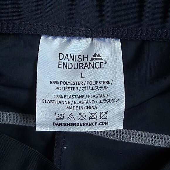 NWOT Men's Danish Endurance Black/Gray Cycling Short With Blue Logo Size Large - Picture 6 of 6